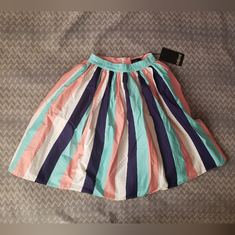 NWT Collectif striped swing skirt
